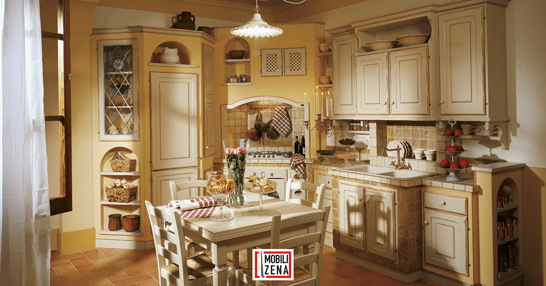 cucine in muratura bianca
