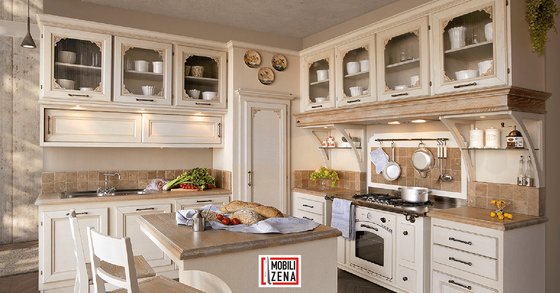 Cucine shabby colorate